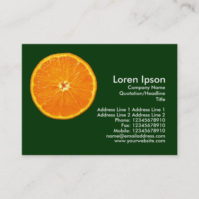 Clementine - Dark Green Business Card (Front)