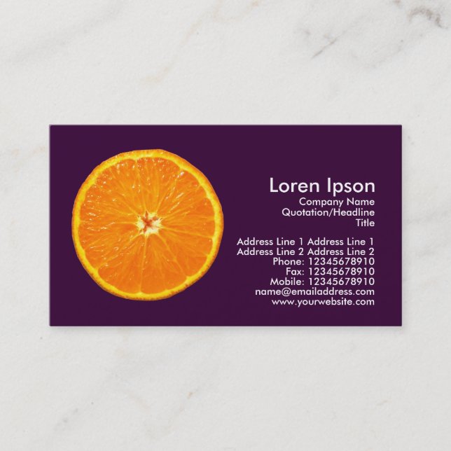 Clementine - Dark Purple Business Card (Front)