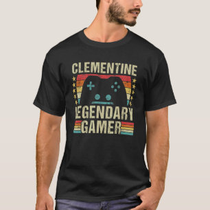 Clementine Gamer Retro Gaming Vintage Game Persona T-Shirt