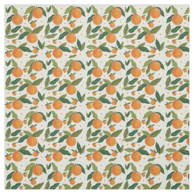 Clementine Grove Botanical Pattern with Green  Fabric (Swatch)