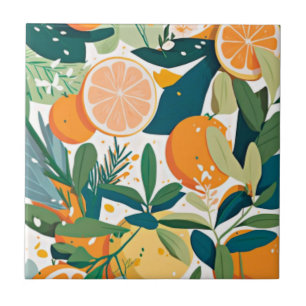 Clementine mandarine ceramic tile