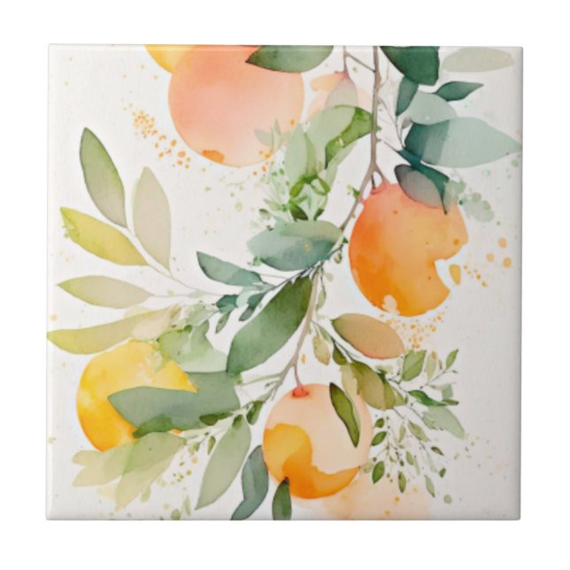 Clementine Mandarine Ceramic Tile (Front)