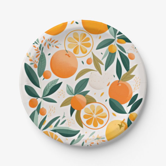 Clementine mandarine paper plate (Front)
