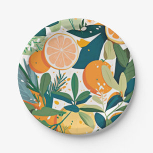 Clementine mandarine paper plate