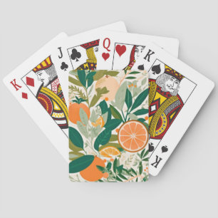 Clementine mandarine playing cards