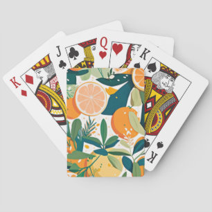 Clementine mandarine playing cards