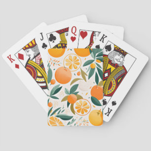 Clementine mandarine playing cards