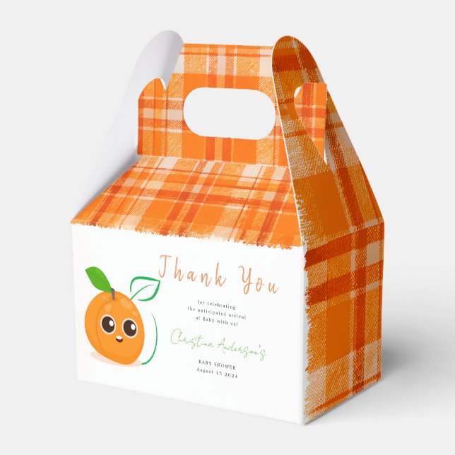 Clementine Orange Fruit Baby Shower Favour Box (Front Side)