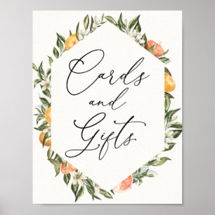 Clementine Oranges and Greenery Cards and Gifts Poster
