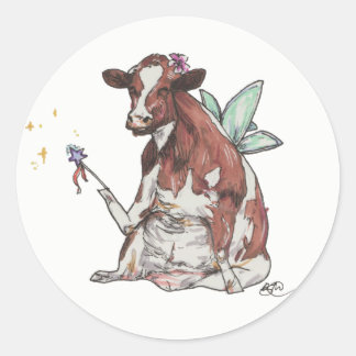 Clementine the Fairy Cow Classic Round Sticker