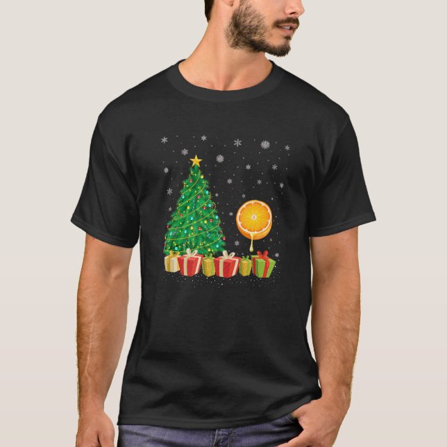 Clementine Xmas Tree Lighting Santa Hat Clementine T-Shirt (Front)