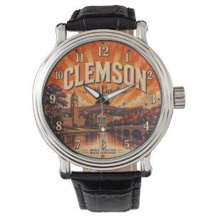 Clemson South Carolina Southern College Town Decor Watch