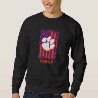Clemson Tigers Patriotic Retro American Flag Sweatshirt