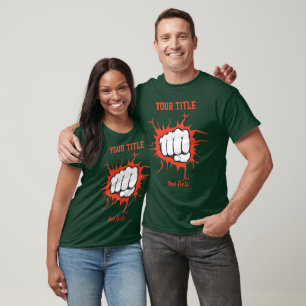 Clenched fist punching through a wall illustration T-Shirt