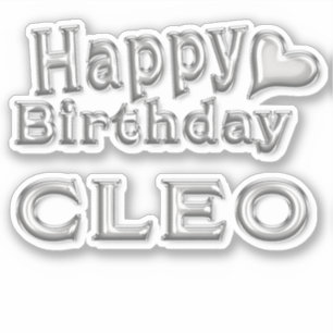 Cleo Happy Birthday silver Sticker