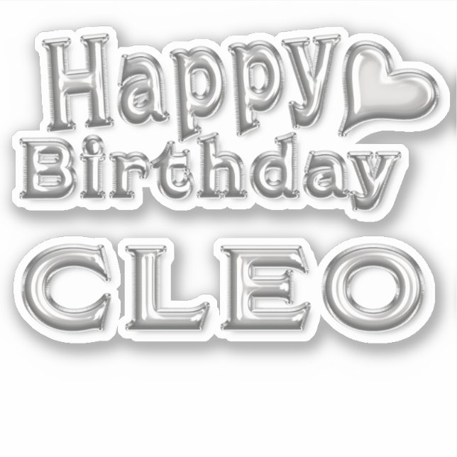 Cleo Happy Birthday silver Sticker (Front)