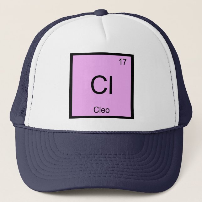 Cleo Name Chemistry Element Periodic Table Trucker Hat (Front)