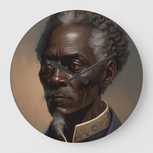 Cleon Portrait Paintings Large Clock (Front)
