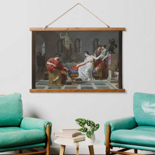 Cleopatra and Octavian by Louis Gauffier Hanging Tapestry (Living Room)
