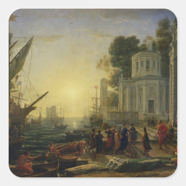 Cleopatra Disembarking at Tarsus, 1642 Square Sticker (Front)