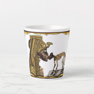 Cleopatra Egyptian Mummy, Halloween Cat Mummy Latte Mug