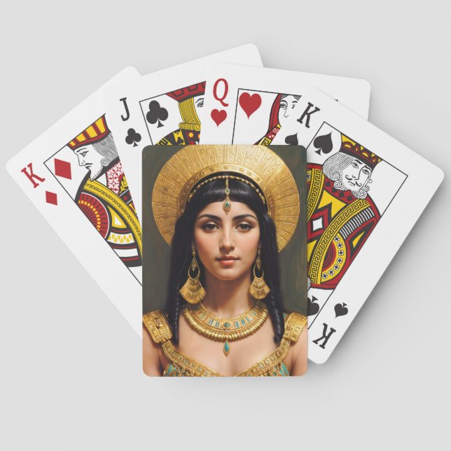 Cleopatra Egyptian Queen Pharaoh Art Playing Cards (Back)