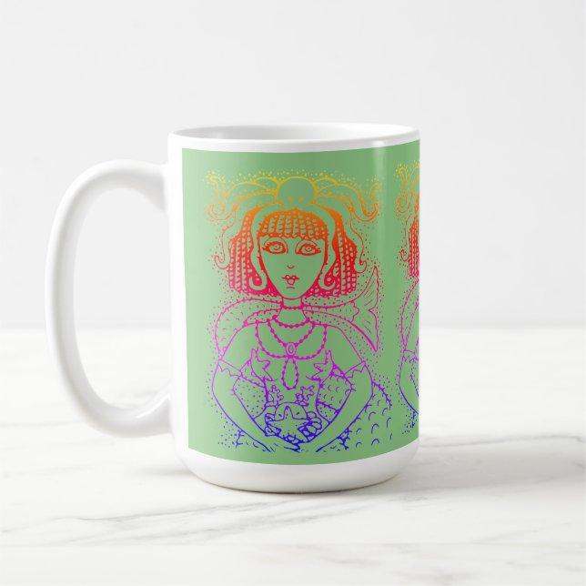 CLEOPATRA OCTOPUS MERMAID, FANTASY GOTH SIREN COFFEE MUG (Left)