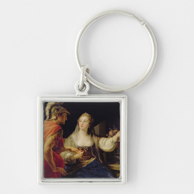 Cleopatra showing Octavius the bust of Julius Key Ring (Front)