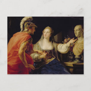Cleopatra showing Octavius the bust of Julius Postcard