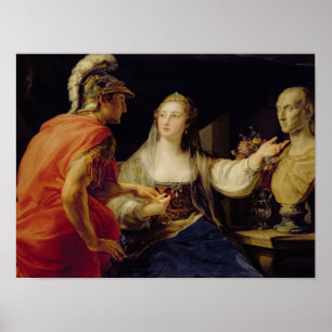 Cleopatra showing Octavius the bust of Julius Poster