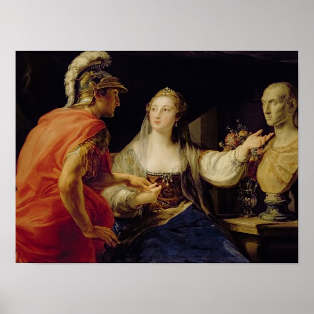 Cleopatra showing Octavius the bust of Julius Poster (Front)