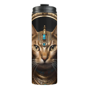 Cleopatra The Gold Egyptian Cat, Thermal Tumbler