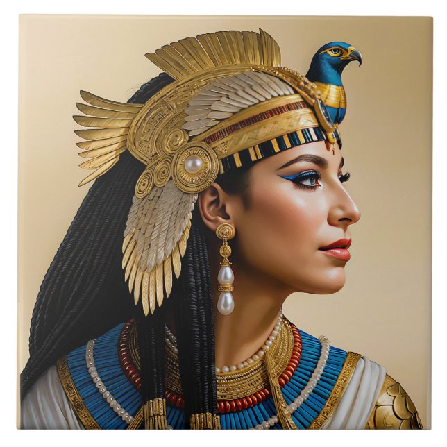 “Cleopatra VII's Realism: A Portrait”  Ceramic Tile (Front)