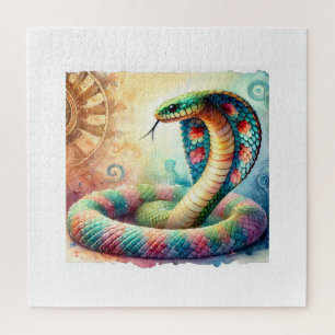 Cleopatras Asp 050824AREF140 - Watercolor Jigsaw Puzzle