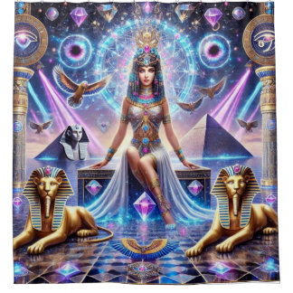 Cleopatra's Divine Realm The Golden Goddess Shower Curtain