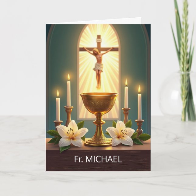 Clergy Appreciation Catholic Priest Custom Name Card (Front)