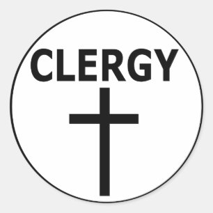 Clergy  Emblem for Pastors, Reverends & Ministers Classic Round Sticker