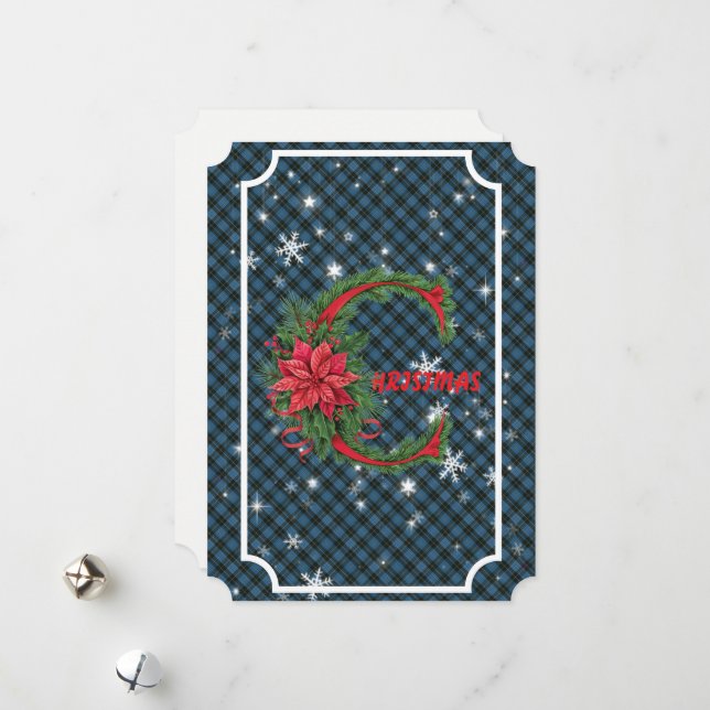 Clergy Scottish Tartan Christmas Holiday Card (Front/Back In Situ)
