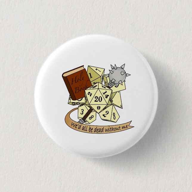 Cleric Dice Design 3 Cm Round Badge (Front)