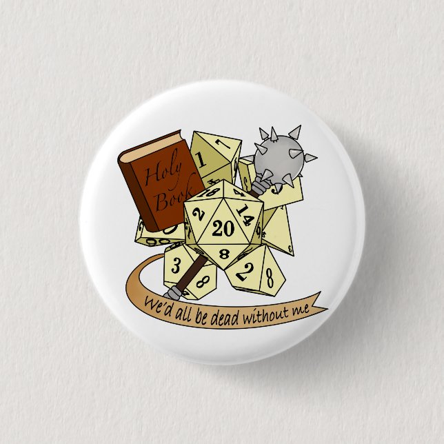 Cleric Dice Design 3 Cm Round Badge (Front)