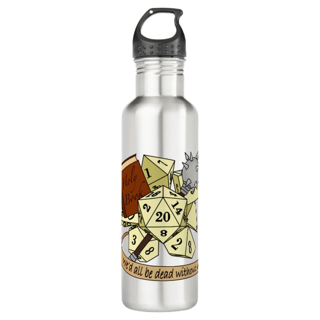 Cleric Dice Design 710 Ml Water Bottle (Front)