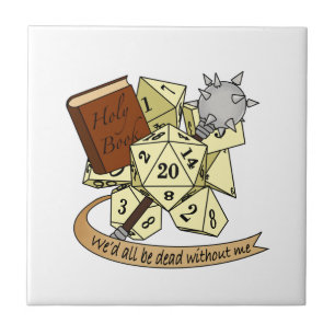 Cleric Dice Design Ceramic Tile