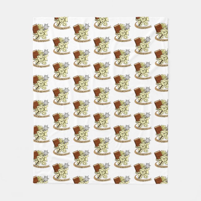 Cleric Dice Design Fleece Blanket (Front)