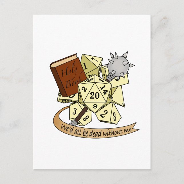 Cleric Dice Design Postcard (Front)