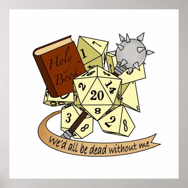Cleric Dice Design Poster (Front)