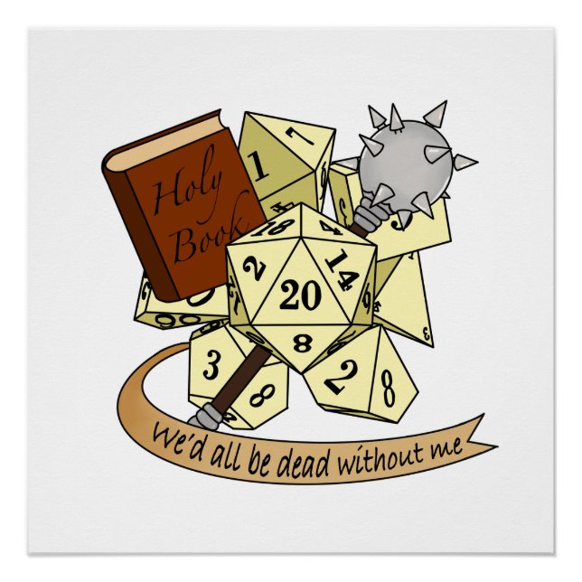 Cleric Dice Design Poster (Front)