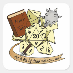 Cleric Dice Design Square Sticker