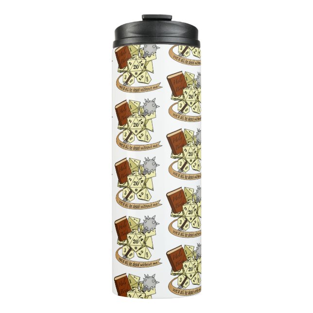 Cleric Dice Design Thermal Tumbler (Front)