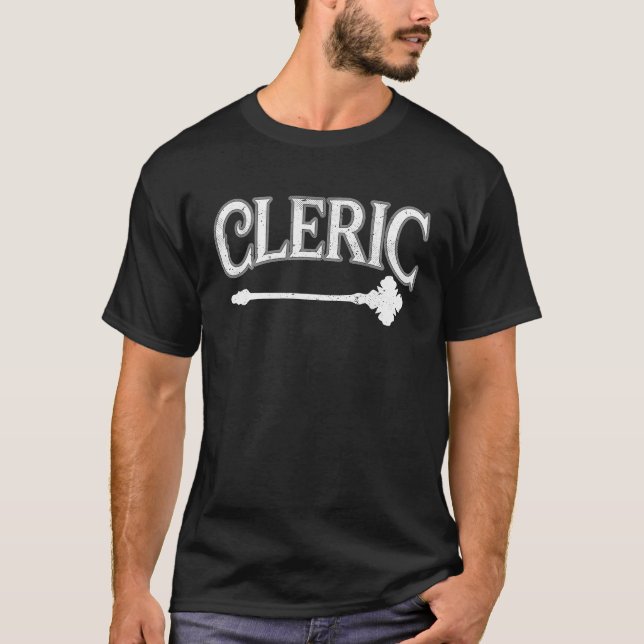 Cleric MMO RPG Roleplaying Character Class Videoga T-Shirt (Front)