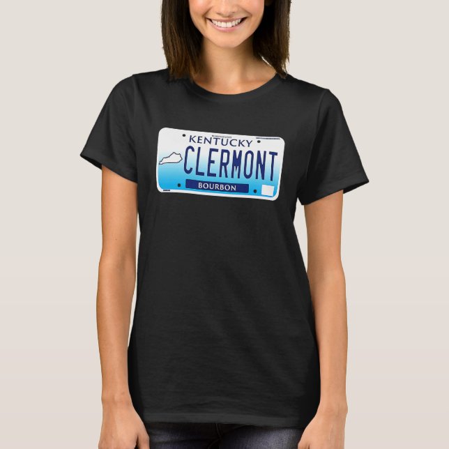 Clermont Kentucky Bourbon Trail Whiskey License Pl T-Shirt (Front)